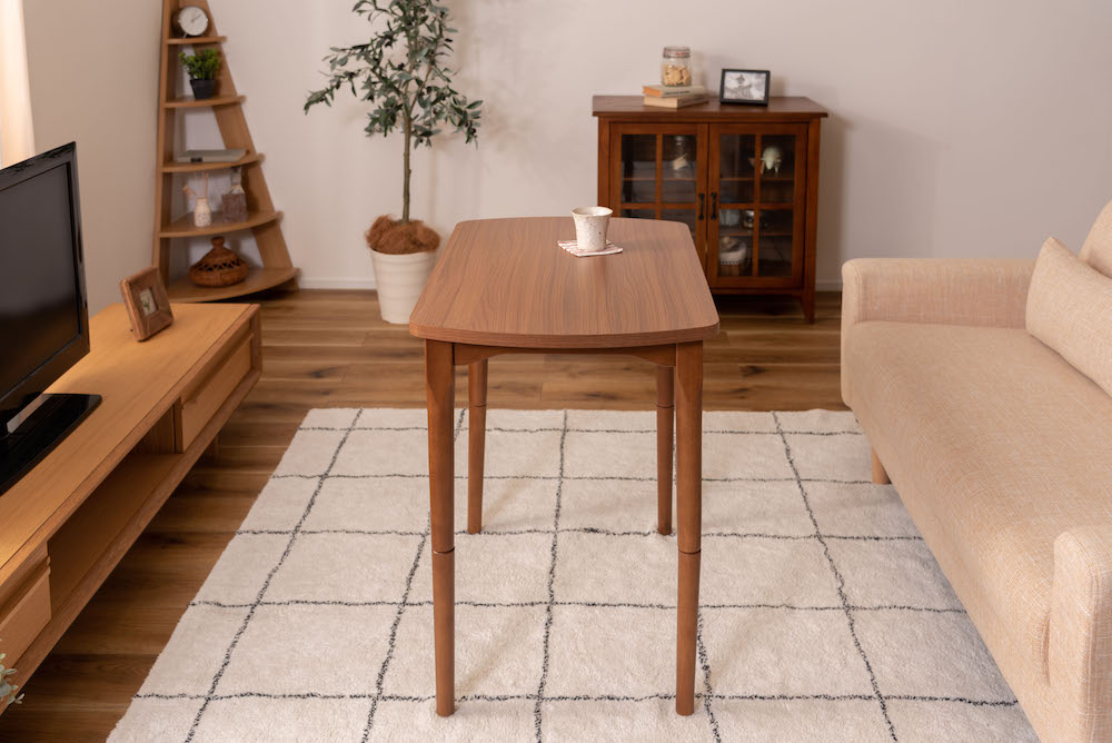 2WAYコタツテーブル（ブラウン）シーンに合わせて高さ変えられるコンパクトサイズのパーソナルコタツ