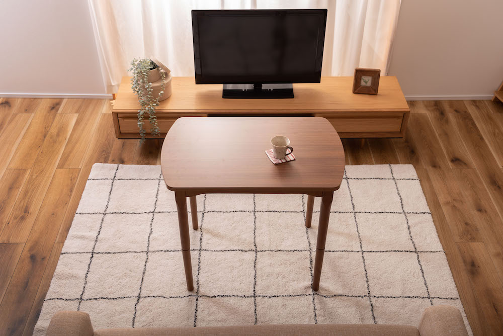 2WAYコタツテーブル（ブラウン）シーンに合わせて高さ変えられるコンパクトサイズのパーソナルコタツ