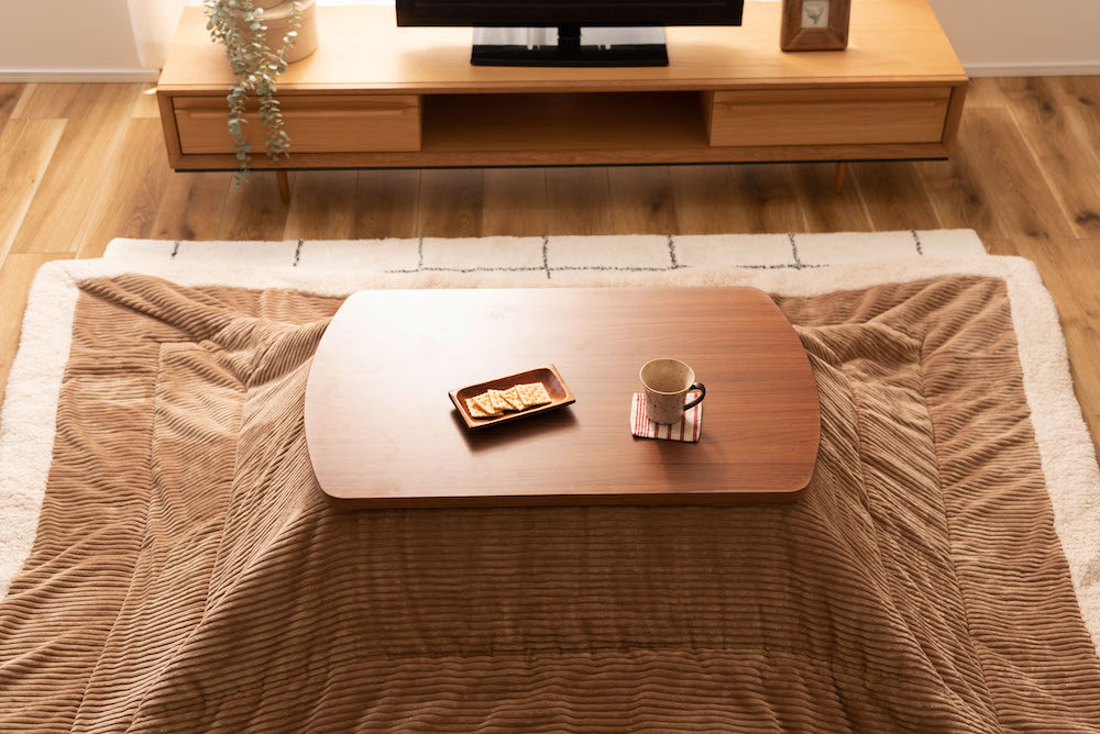 2WAYコタツテーブル（ブラウン）シーンに合わせて高さ変えられるコンパクトサイズのパーソナルコタツ