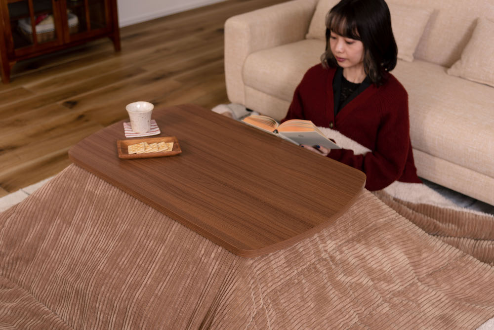 2WAYコタツテーブル（ブラウン）シーンに合わせて高さ変えられるコンパクトサイズのパーソナルコタツ