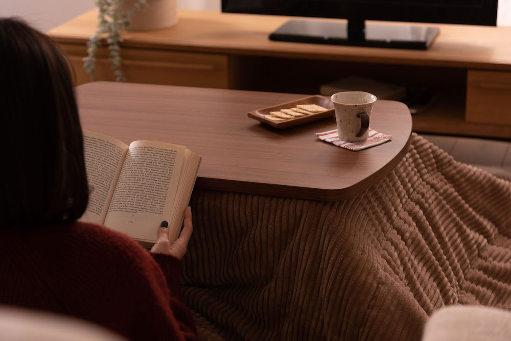 2WAYコタツテーブル（ブラウン）シーンに合わせて高さ変えられるコンパクトサイズのパーソナルコタツ