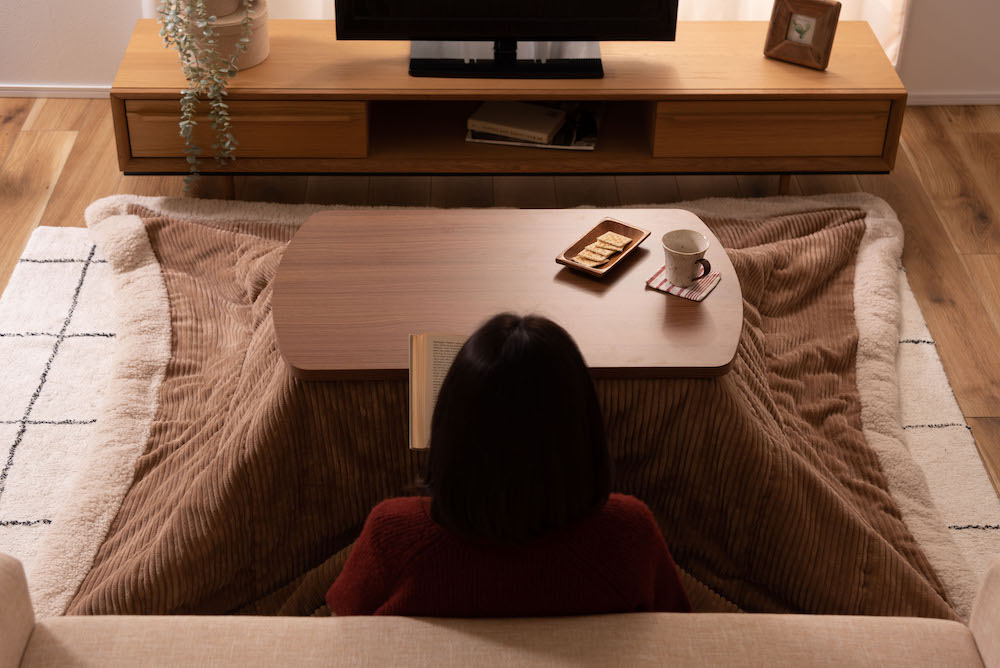 2WAYコタツテーブル（ブラウン）シーンに合わせて高さ変えられるコンパクトサイズのパーソナルコタツ