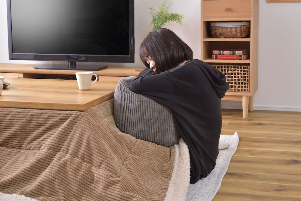 コーデュロイ調ビーズクッション ROOM ESSENCE幅30cm（グレー）