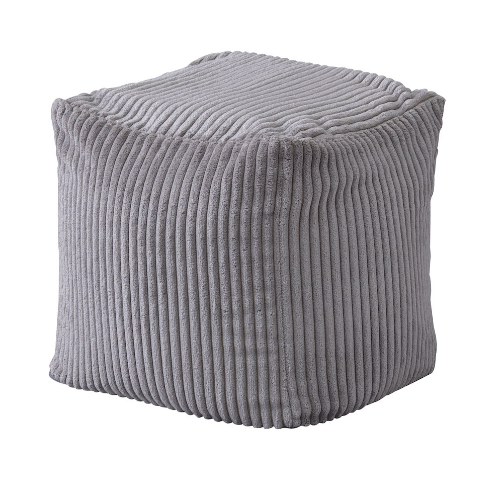 コーデュロイ調ビーズクッション ROOM ESSENCE幅30cm（グレー）