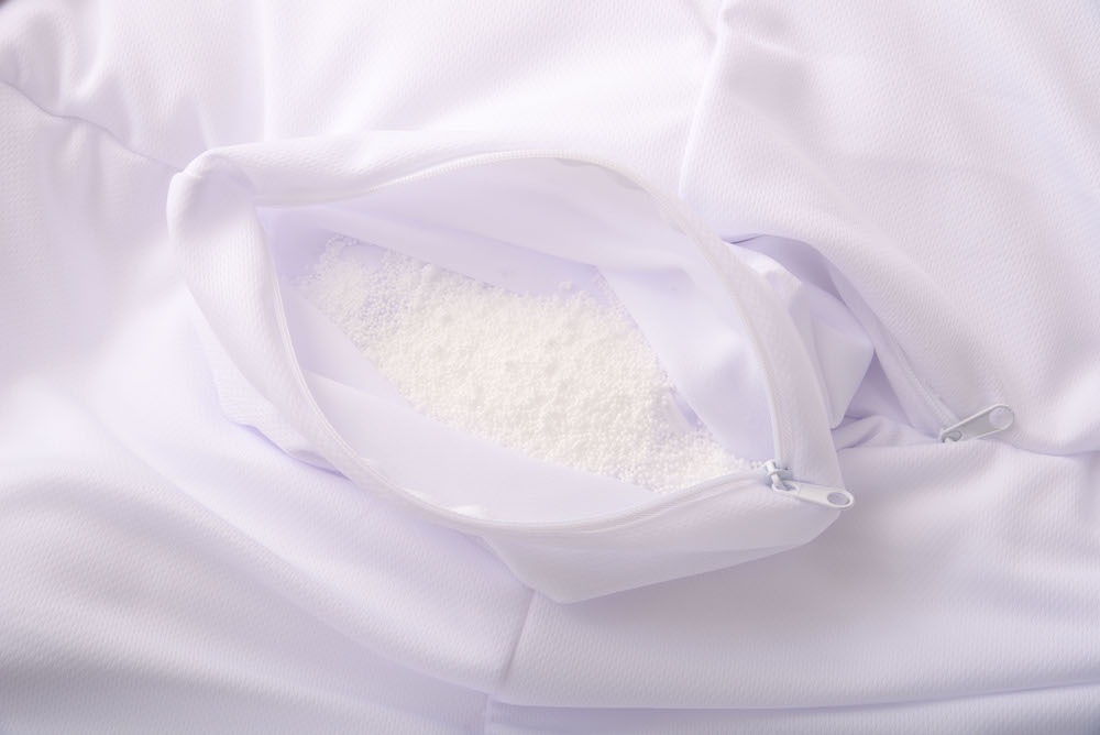 コーデュロイ調ビーズクッション ROOM ESSENCE幅30cm（グレー）