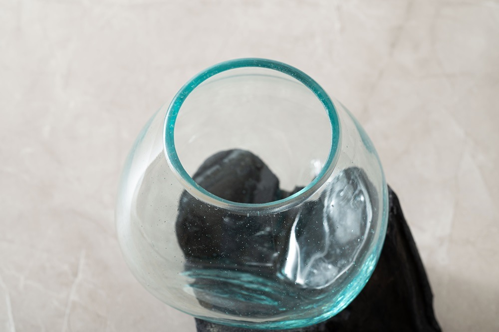 吹きガラスと天然流木の世界にひとつのガラスオブジェ/テラリウム・フラワーベース・小生物の水槽などに 【まとめ買いで最大10%OFF対象商品】