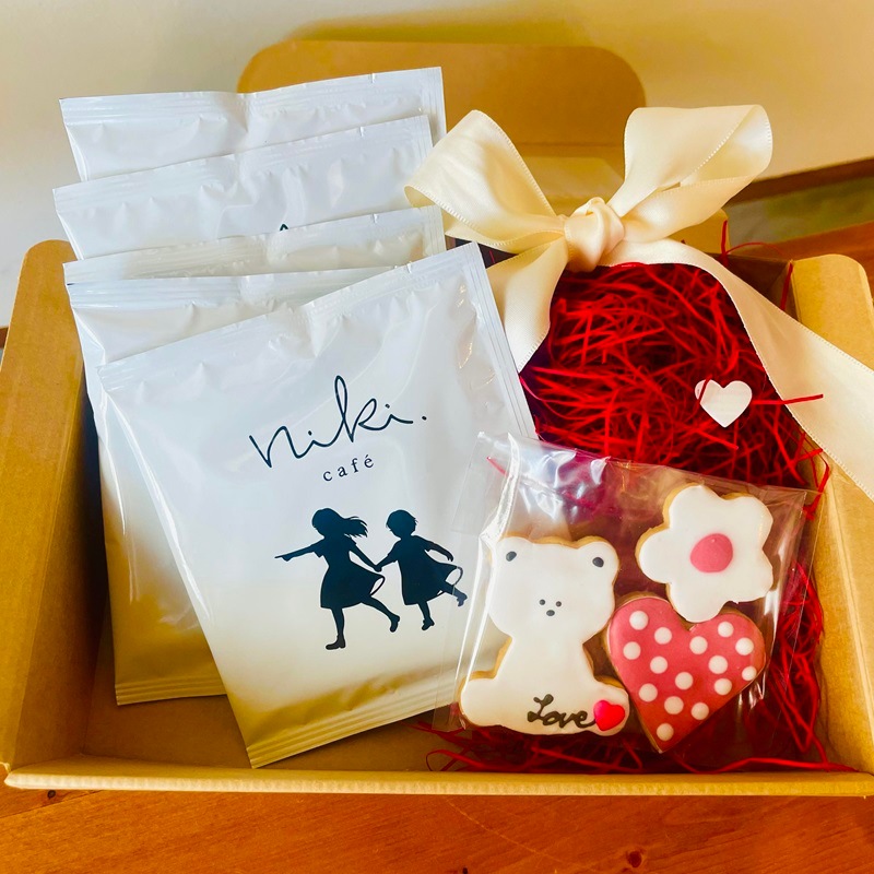 ♥♥Happy Valentine's Day♥♥　くまさんクッキー＆ドリップバッグ５P　BOXギフト【2月4日発送分】