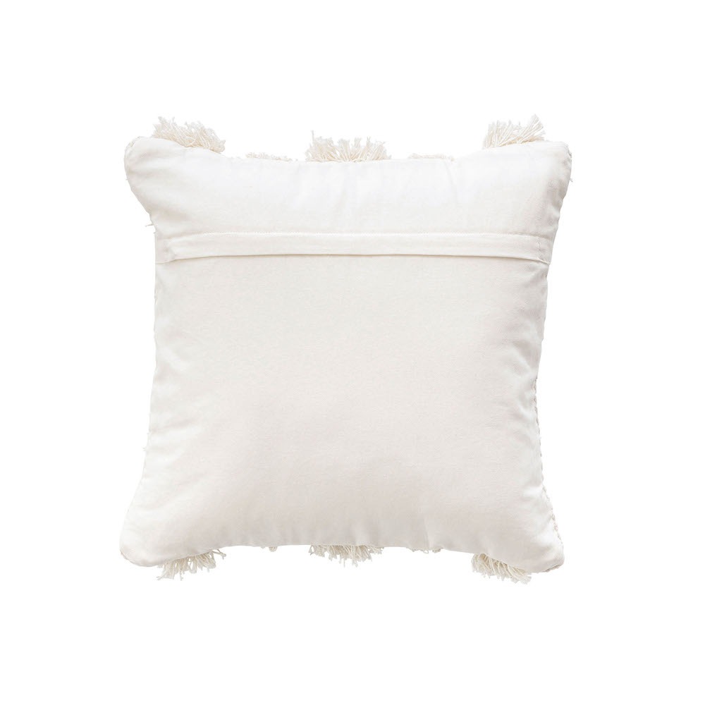 かわいい北欧風もこもこクッション 立体感のあるおしゃれ 45cm角 正方形 コットン 白（タイプA）