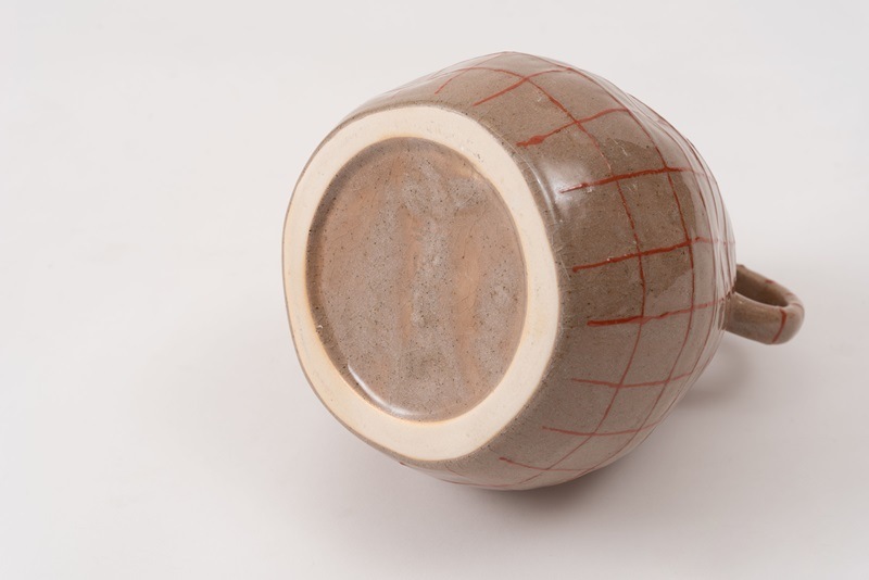 北欧感じる温かいぽってりフラワーベース/取っ手付き 【21センチ】