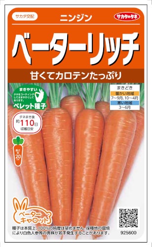サカタのタネ ニンジン ベーターリッチ ペレット種子 約350粒 【郵送
