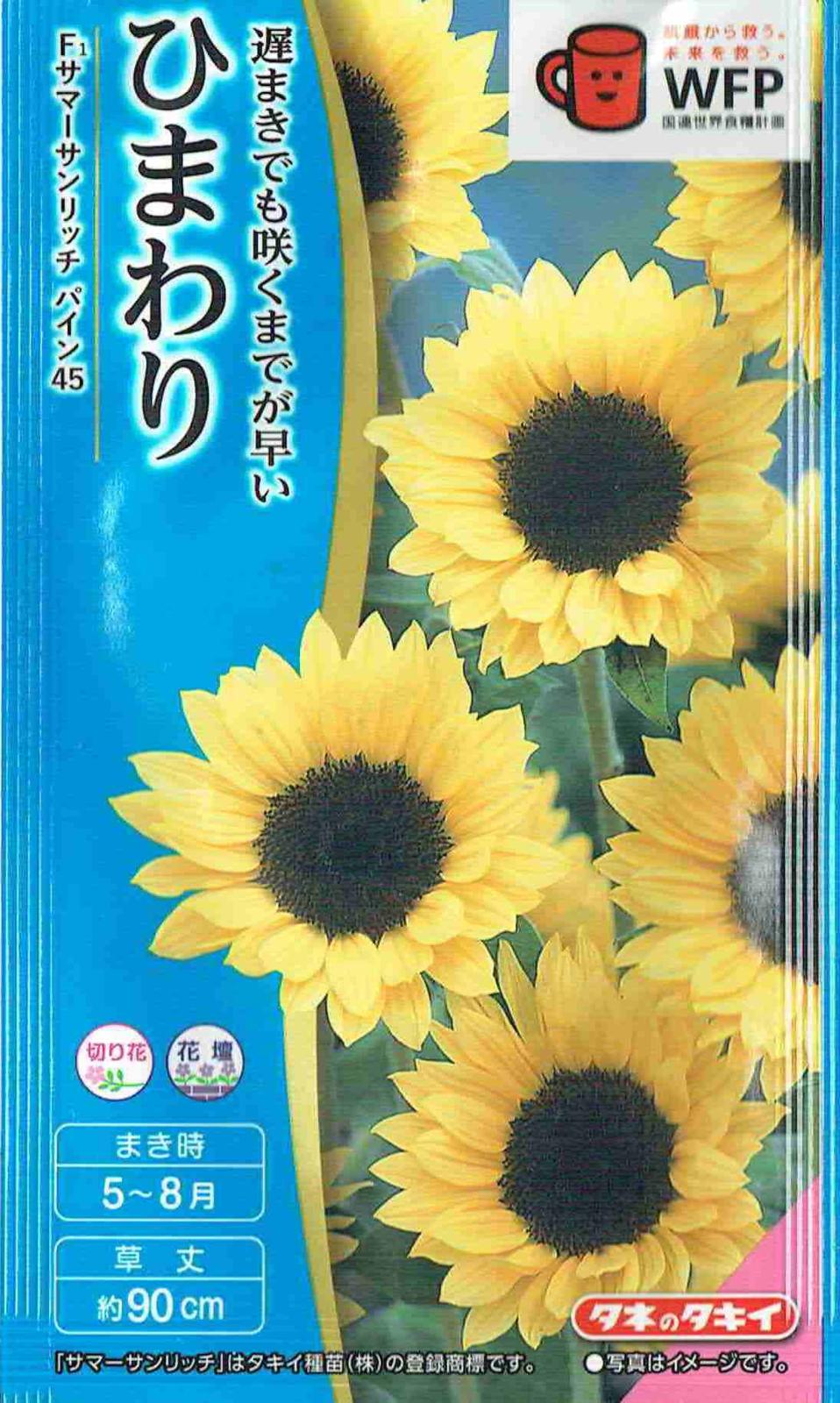 タキイ交配 ひまわり サマーサンリッチ パイン45 /2ml 【郵送