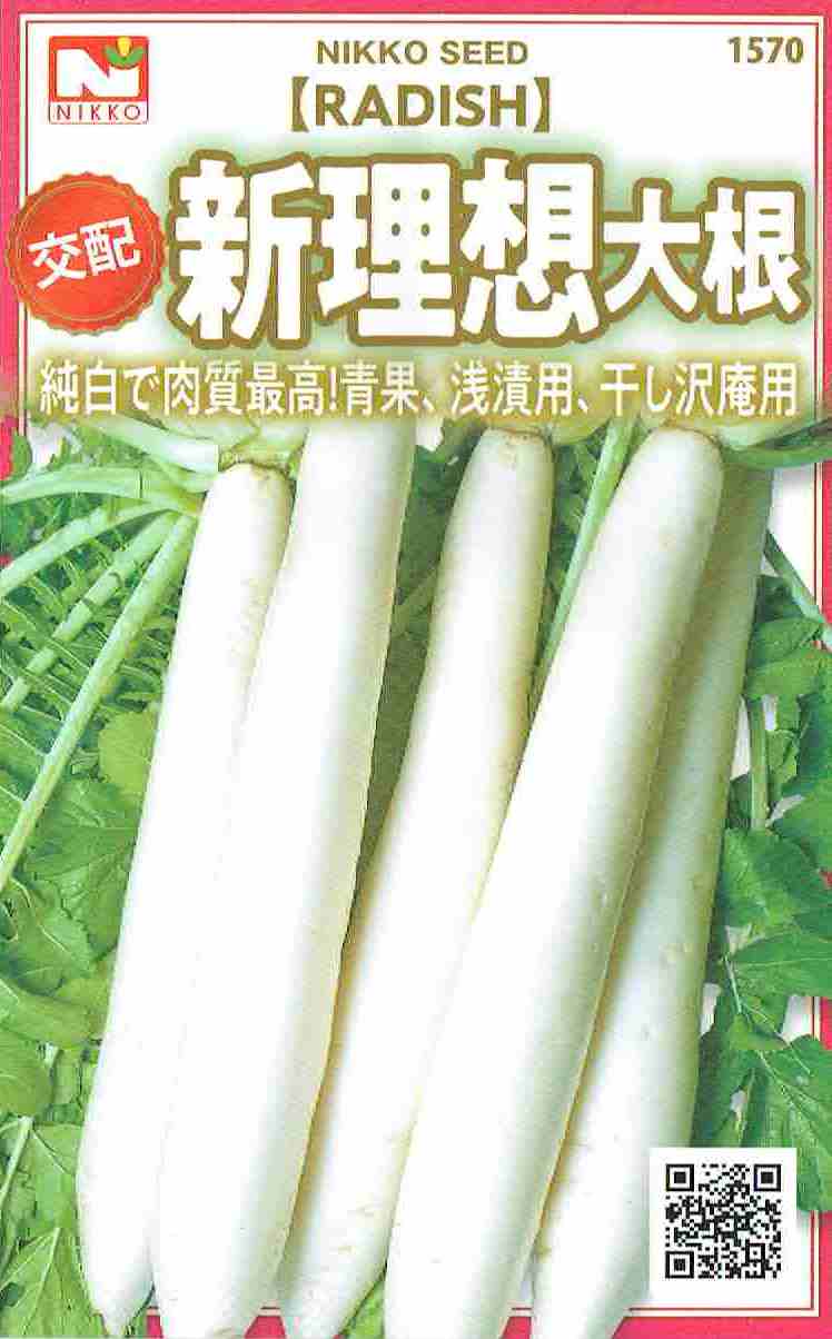 大根のえ 日光種苗 ダイコン 交配 新理想大根のタネ [内容量：9ml]【1570】【秋