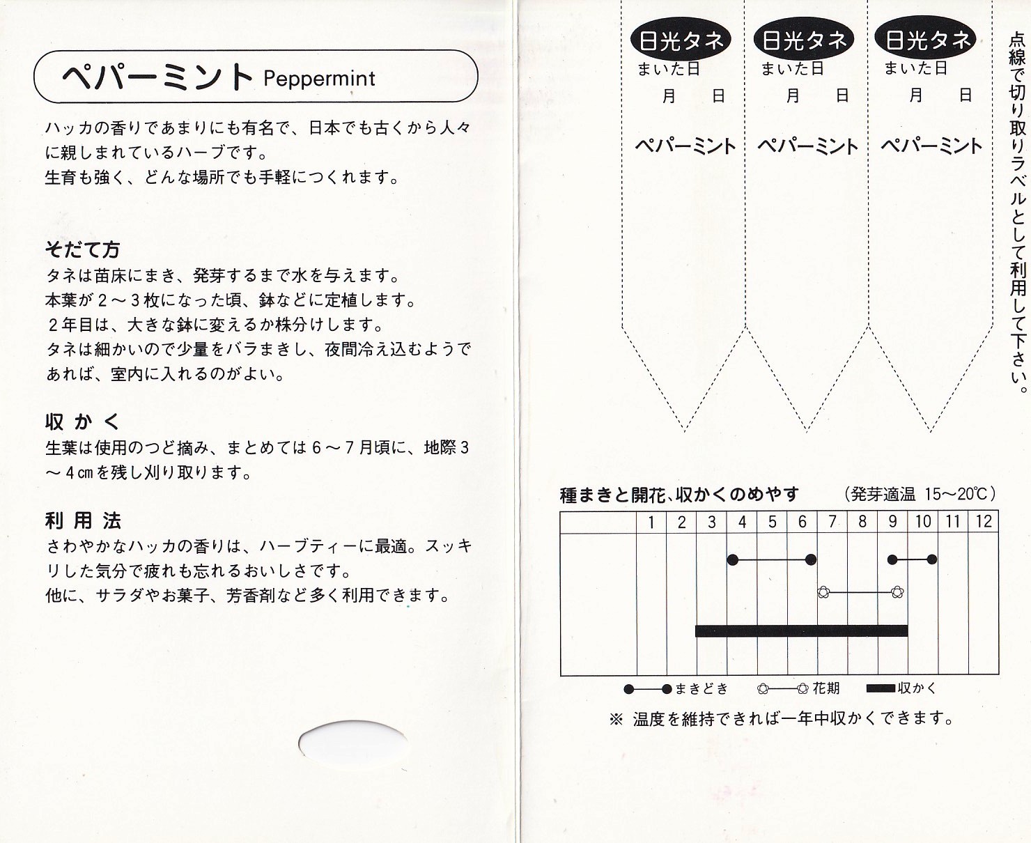日光種苗 ハーブ「ペパーミント【803】」のタネ