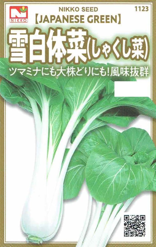 日光種苗 雪白体菜（しゃくし菜、タイサイ）のタネ 【1123】