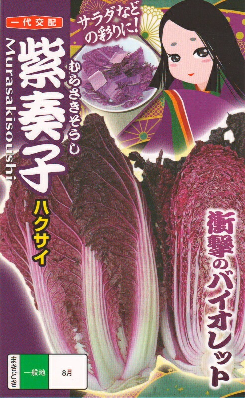 白菜 ナント種苗 白菜（ハクサイ） 紫奏子（むらさきそうし）約40粒 【郵送