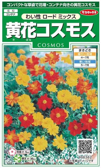 サカタのタネ 黄花コスモス わい性 ロードミックス 3ml【郵送対応
