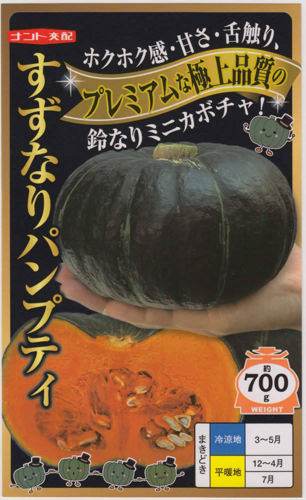 ナント種苗 ミニカボチャ すずなりパンプティのタネ[内容量：約6粒