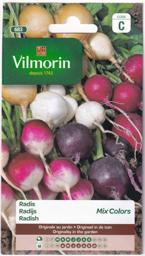 Vilmorin（フランス） ラディッシュ Radish Mix Colorsのタネ[内容量