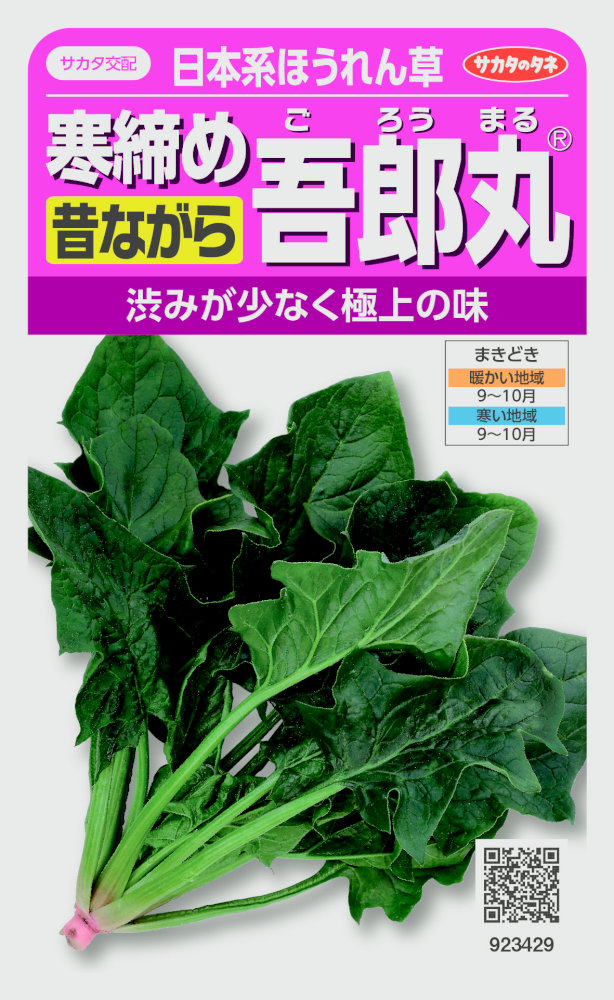 ほうれんそうページ サカタのタネ 日本系ほうれん草 寒締め吾郎丸のタネ(ごろうまる)[内容