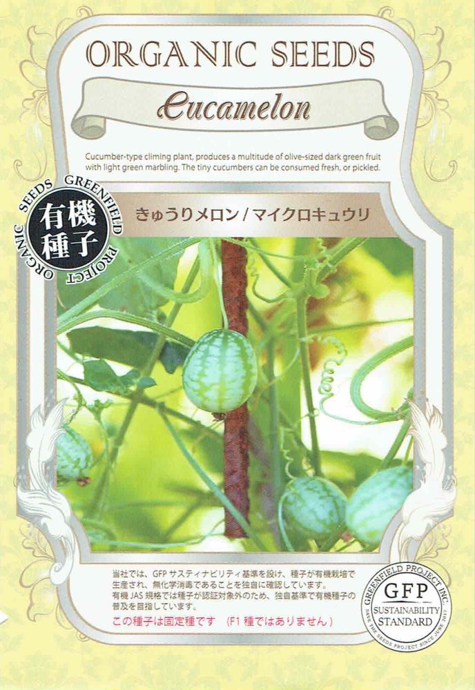 有機種子】 「鮮緑キュウリ」のタネ 約8粒