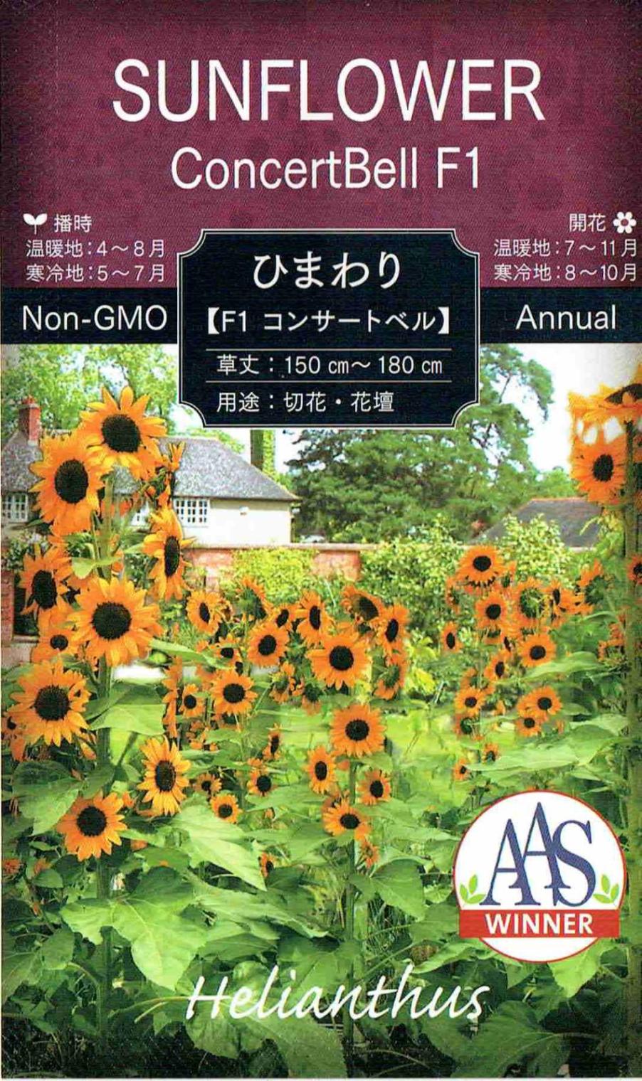 福花園種苗 ヒマワリ F1コンサートベルのタネ[内容量：1ml