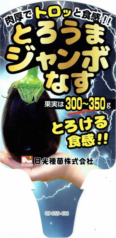 でかうま野菜「とろうまジャンボなす」9cmポット【5月上旬～6月上旬
