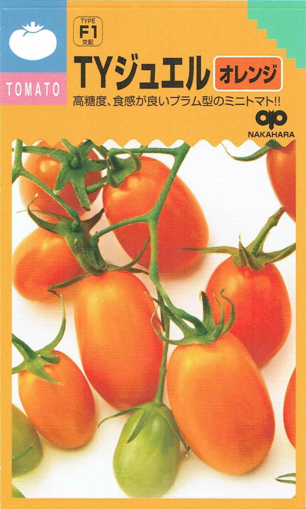 中原採種場 ミニトマト TYジュエル オレンジのタネ[内容量：約12粒