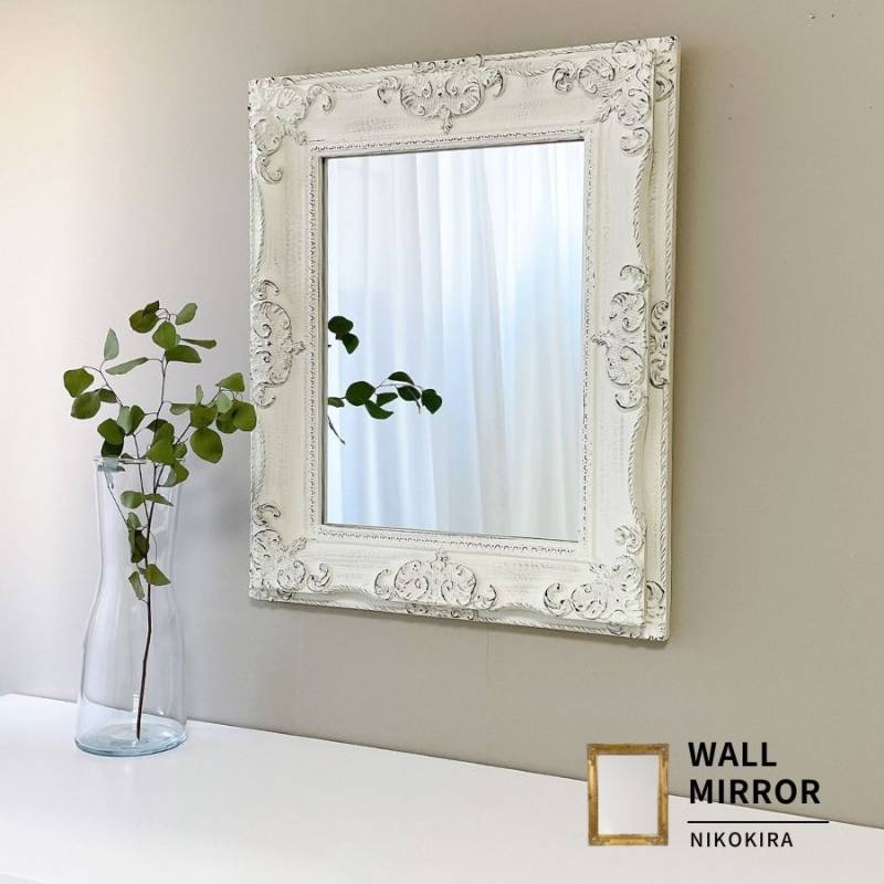 ロココRAZAミラー 壁掛け鏡 フラワー装飾 ロココRAZAミラー 壁掛け鏡