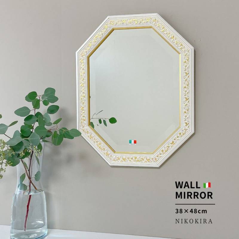 壁掛鏡　 ヨーロピアン　欧風　イタリア製　カフェ　トイレ　洗面所　木製フレーム 壁掛鏡 ヨーロピアン欧風イタリア製カフェトイレ洗面所木製フレーム