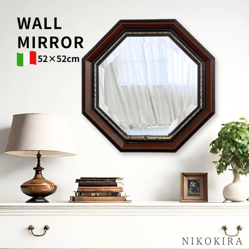 ☆本革製 装飾壁掛けミラー 鏡☆中古 植物 葉 本革製 装飾壁掛けミラー 鏡中古 植物 葉（☆本革製 装飾壁掛け