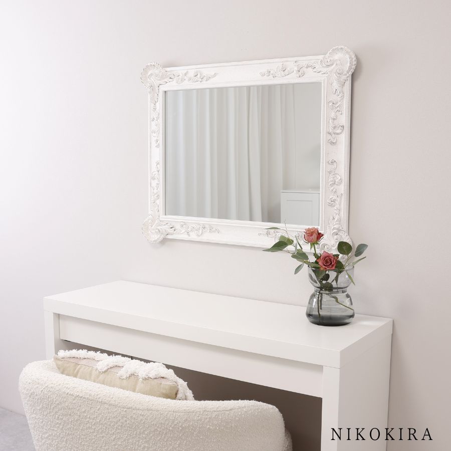 鏡 壁掛けミラー ウォールミラー 72cm 92cm ラフィネ レクタングル