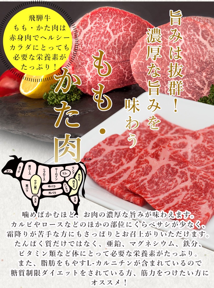 【ぽっきり】飛騨牛もも・かた肉焼肉350g 化粧箱入　お祝いなどのご進物・贈答品に 冷凍