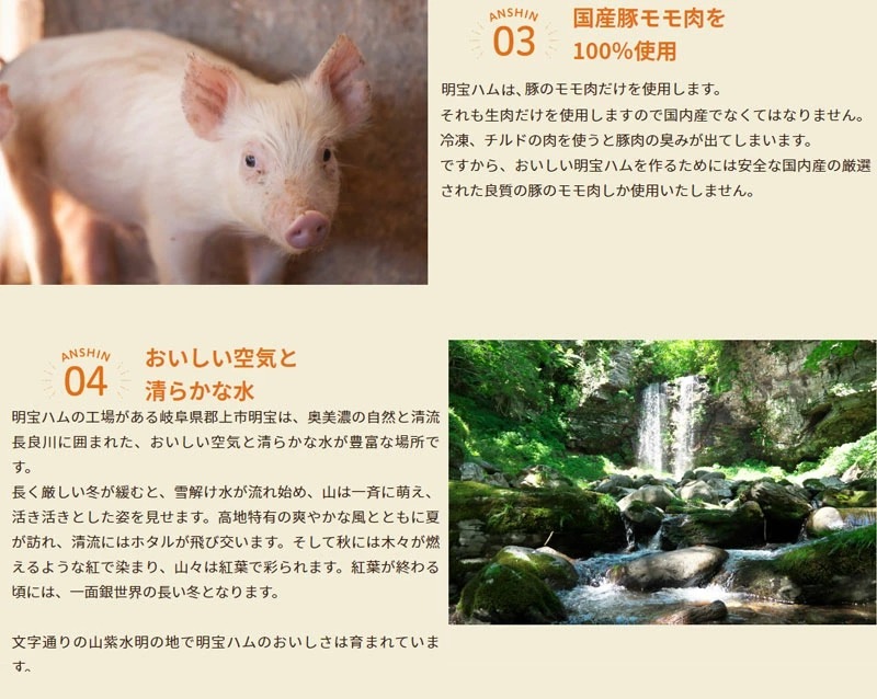 ギフト 明宝ハム2本入りセット 化粧箱に入っております 送料無料 岐阜県の名物ハム！明宝ハム 360g×2本<br>