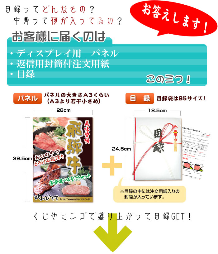 目録ギフト コンペ・イベント景品に! 飛騨牛 6500円コース