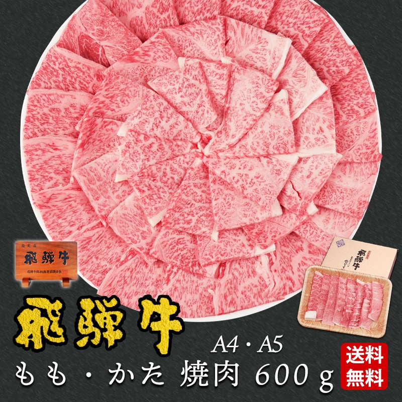\お歳暮早割10%オフ対象商品/【ぽっきり】飛騨牛もも・かた肉焼肉600g 化粧箱入 お祝いなどのご進物・贈答品に 冷凍