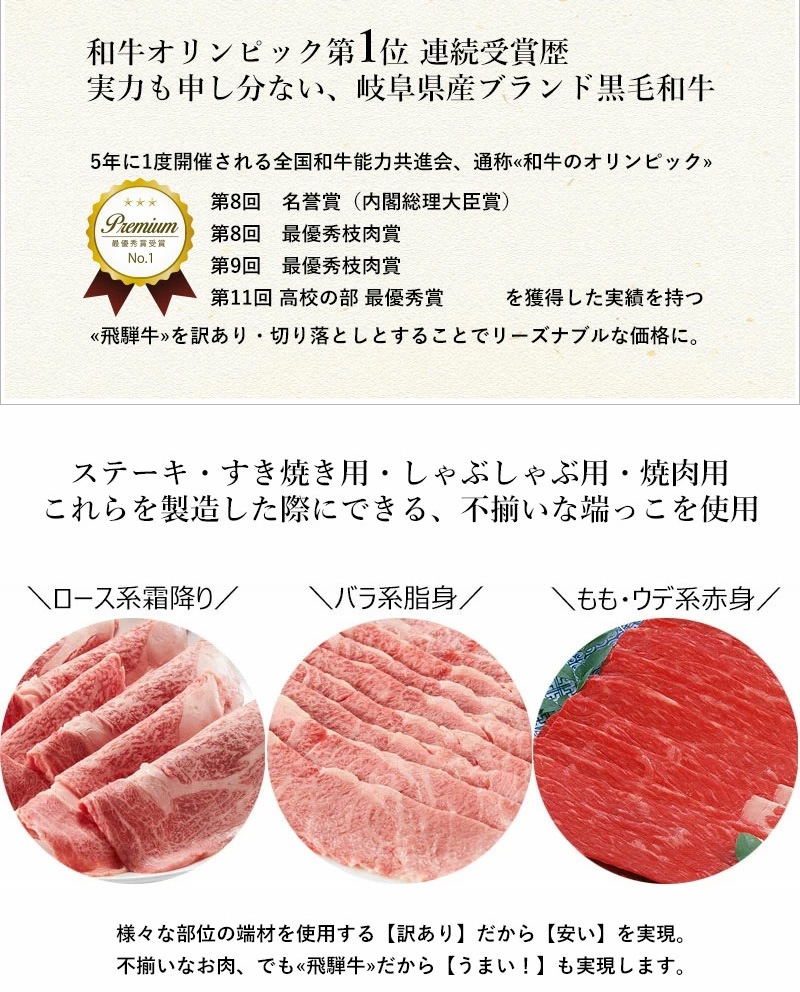 飛騨牛 切り落とし 250g