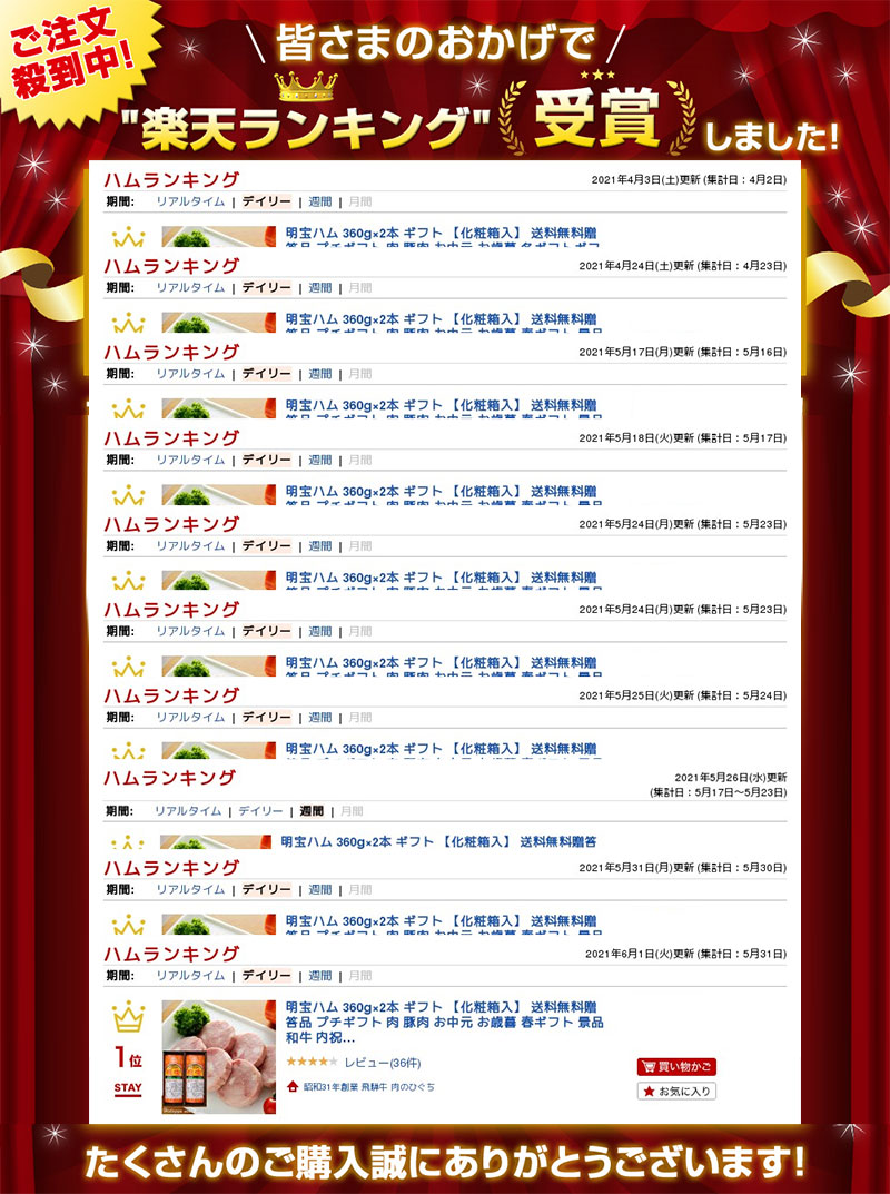 明宝ハム1本入り 岐阜県の名物ハム！明宝ハム 360g×1本<br>プレスハム