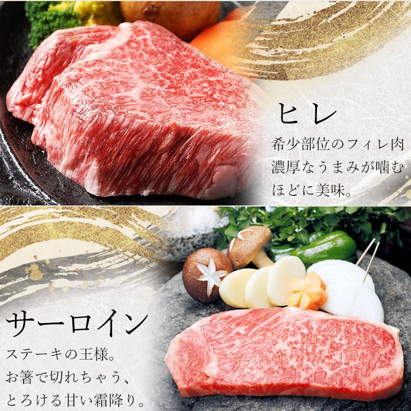 肉のひぐち厳選 飛騨牛 ステーキ3種食べ比べセット 化粧箱入　お祝いなどのご進物・贈答品に