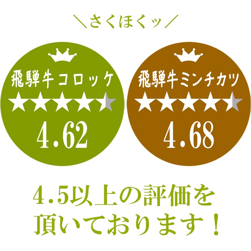【組み合わせ自由】 飛騨牛 コロッケ（1袋あたり60g×5ヶ入） ＆ 飛騨牛 ミンチカツ（1袋あたり70g×4ヶ入） 自由に組み合わせ6袋 送料無料