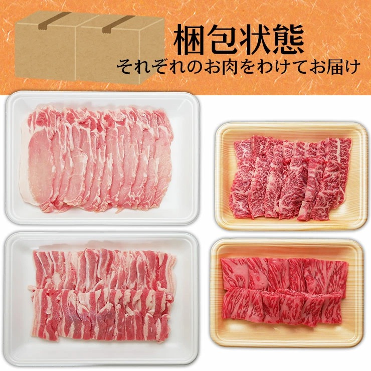 バーベキューセット 4～5人前 飛騨牛2種 国産豚肉2種 合計1kgセット<br>