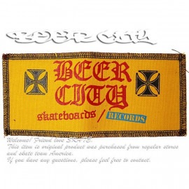 BEER CITY SKATEBOARDS RECORDS (ӥƥ) åڥ ѥå ɽ  Iron Cross patch Orange