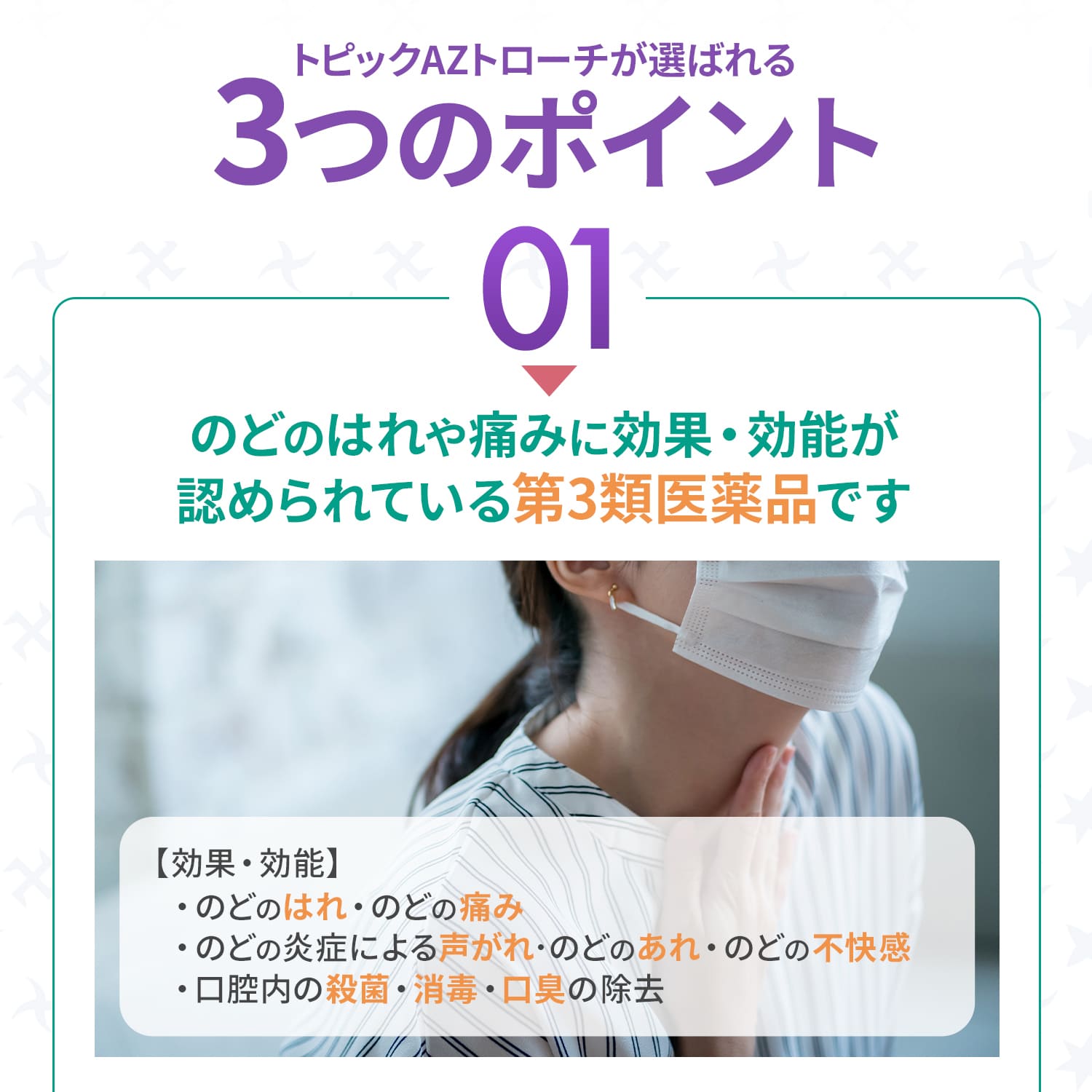 【第3類医薬品】トピックAZトローチ 24錠 喉の痛み ブルーベリー味