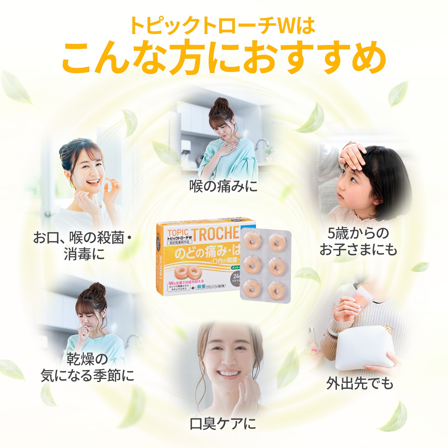 【指定医薬部外品】トピックトローチW 24錠 バナナ味