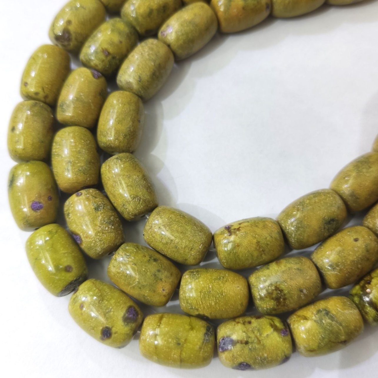 WEB限定商品 アトランティサイト (樽型) 【連材】 天然石ビーズ 約