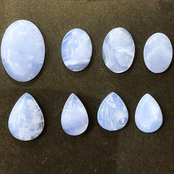 ブルーカルセドニー カボションルース オーバル・ドロップ 選べる