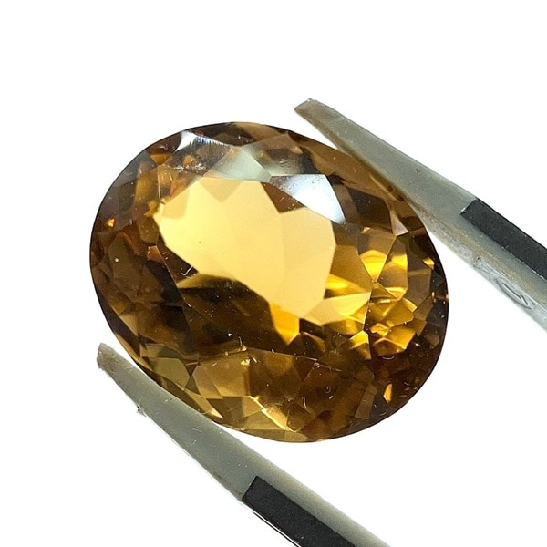 ナチュラルシトリン 非加熱 カットルース オーバル 23.0ct | ☆形状