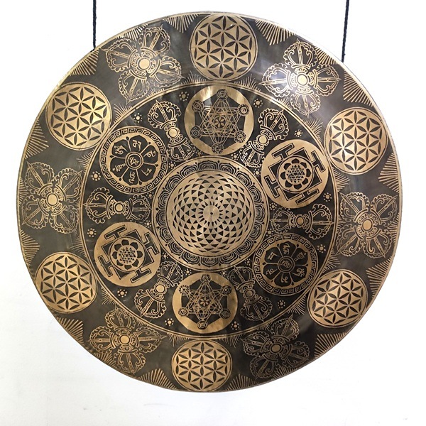 1点物／店頭同時販売】チベットゴング(銅鑼) 神聖幾何学模様 | 浄化