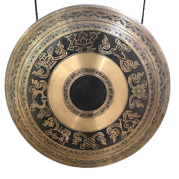 1点物／店頭同時販売】チベットゴング(銅鑼) 八吉祥の模様 | 浄化