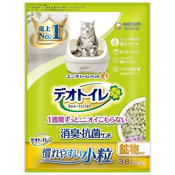 ユニチャーム  デオトイレ　消臭抗菌サンド　小粒3．8Ｌ【ｍ特】
