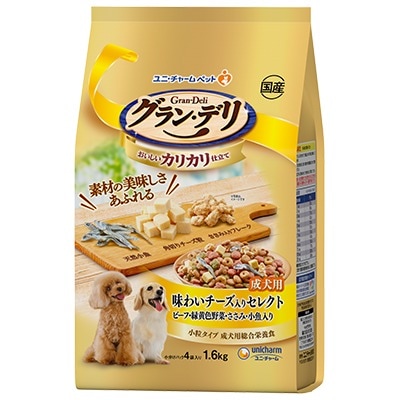 ユニチャーム　グラン・デリ　カリカリ仕立て　成犬用　味わいチーズ入りセレクト　1．6ｋｇ